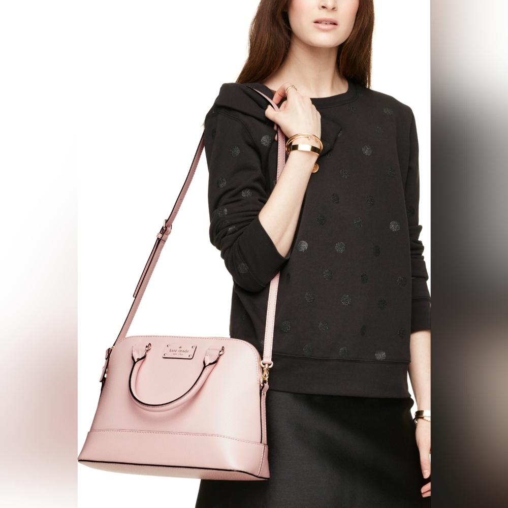 💖Kate Spade Wellesley Rachelle Large Light Pink Pebble Leather Satchel, EUC - Picture 5 of 17